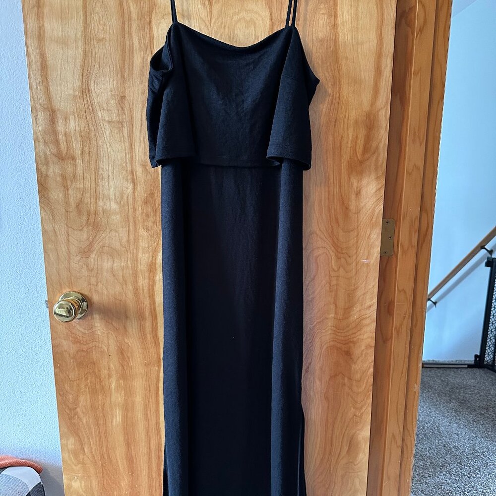Black "Ann Taylor" Midi Length Spaghetti Strap Dress